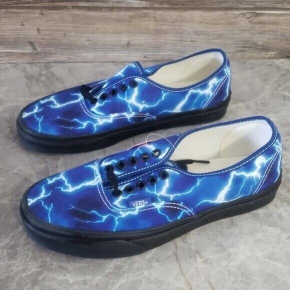 New‎ Vans Authentic Lightning Bolt Blue Skate Sneakers Festival Casual Shoes - Picture 6 of 8